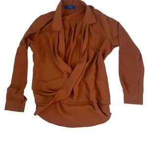 Burnt orange open blouse